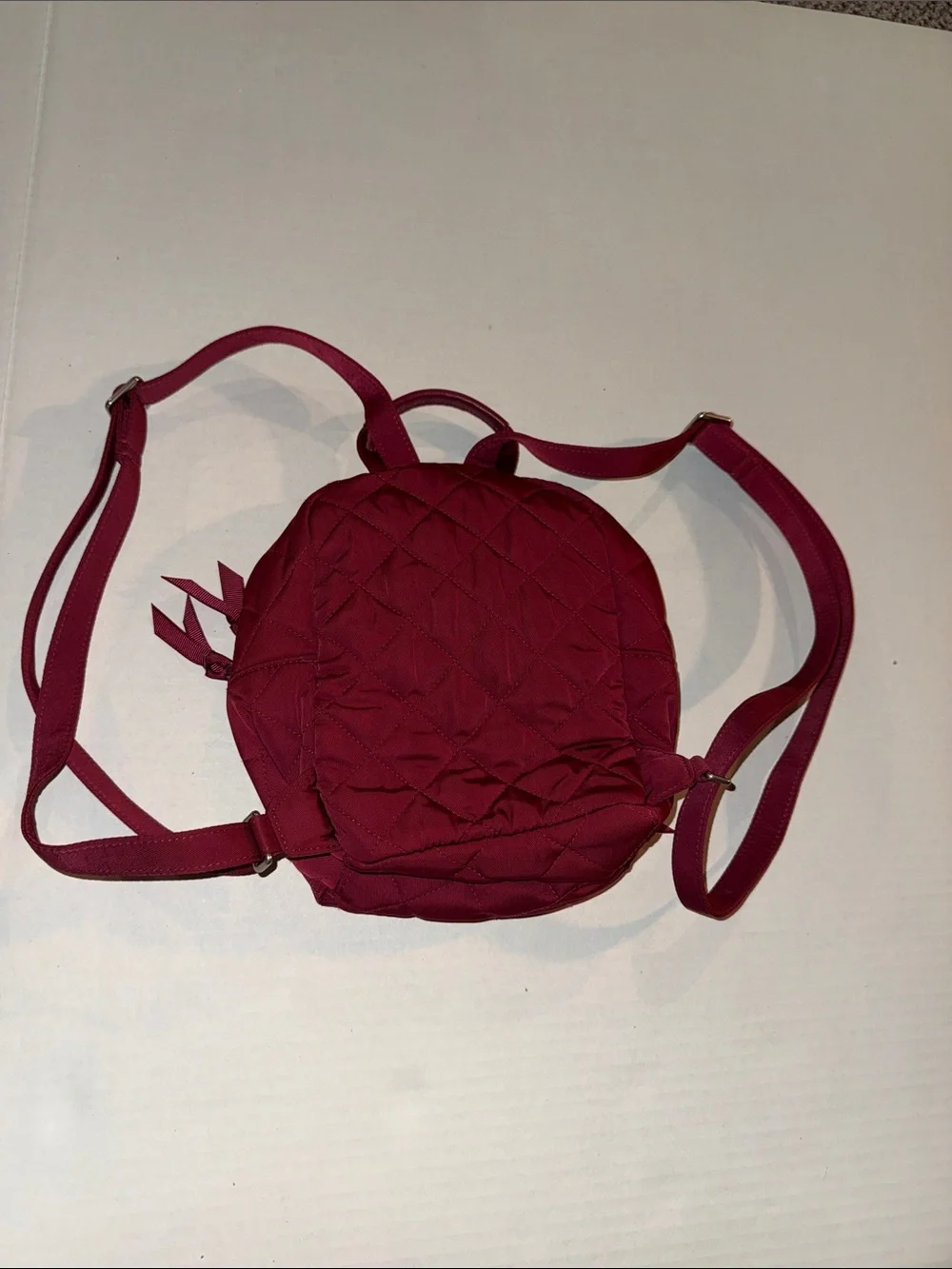 Vera Bradley Quilted Mini Backpack in Raspberry